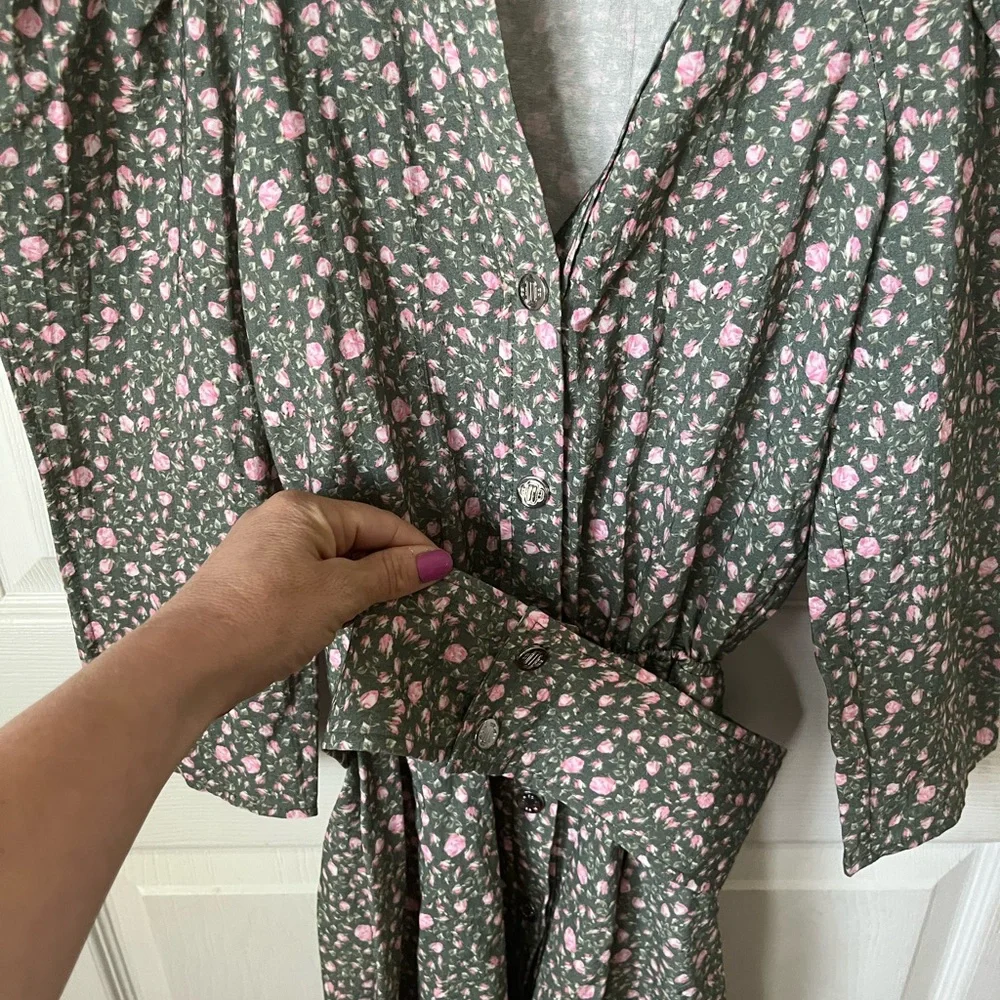 maje military floral dress